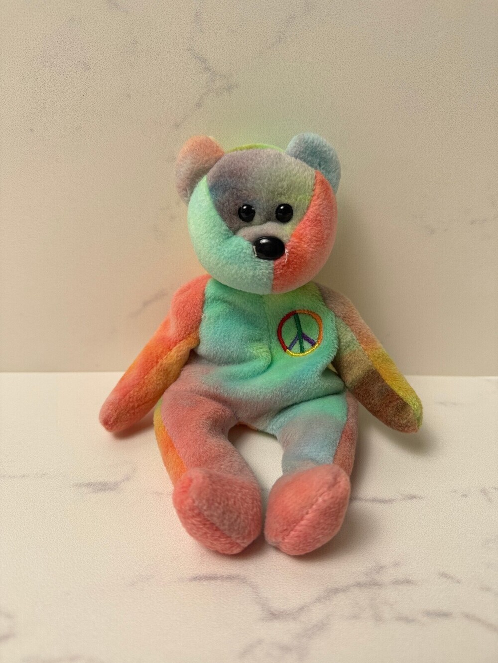 Ty Peace Beanie Babies Plush Multi 90s VTG Chill Vibe